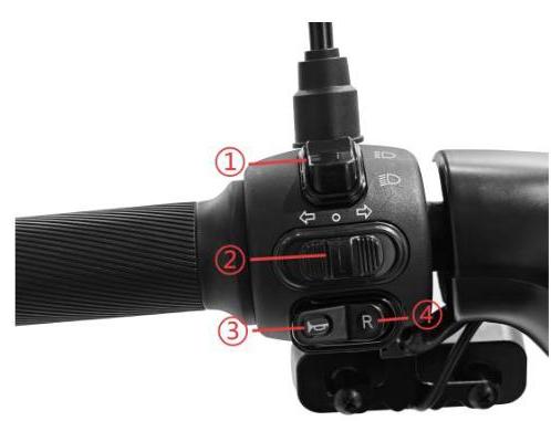 Controles do guidão - Lado esquerdo